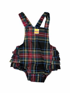 Harajuku Mini Plaid Ruffle Bubble Romper Overalls Baby Girls size 18 months